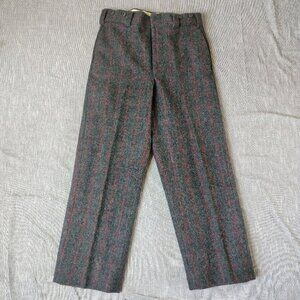 VINTAGE Woolrich Wool Hunting Pants Checkered Gray Red Size 32x28 Thick Trousers